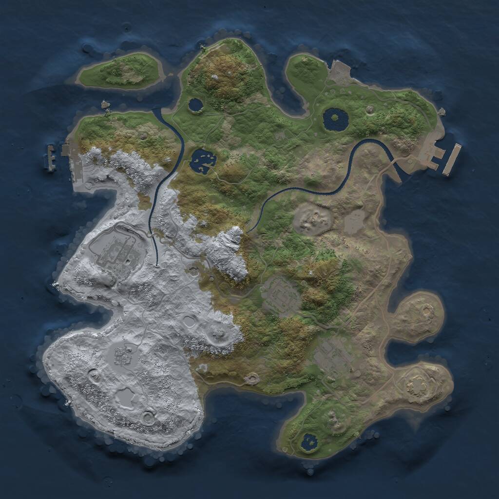 Rust Map: Procedural Map, Size: 3000, Seed: 338754080, 10 Monuments