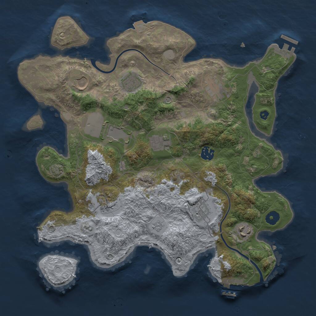 Rust Map: Procedural Map, Size: 3500, Seed: 2027450209, 15 Monuments