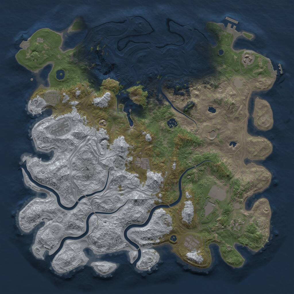 Rust Map: Procedural Map, Size: 4550, Seed: 76786925, 16 Monuments