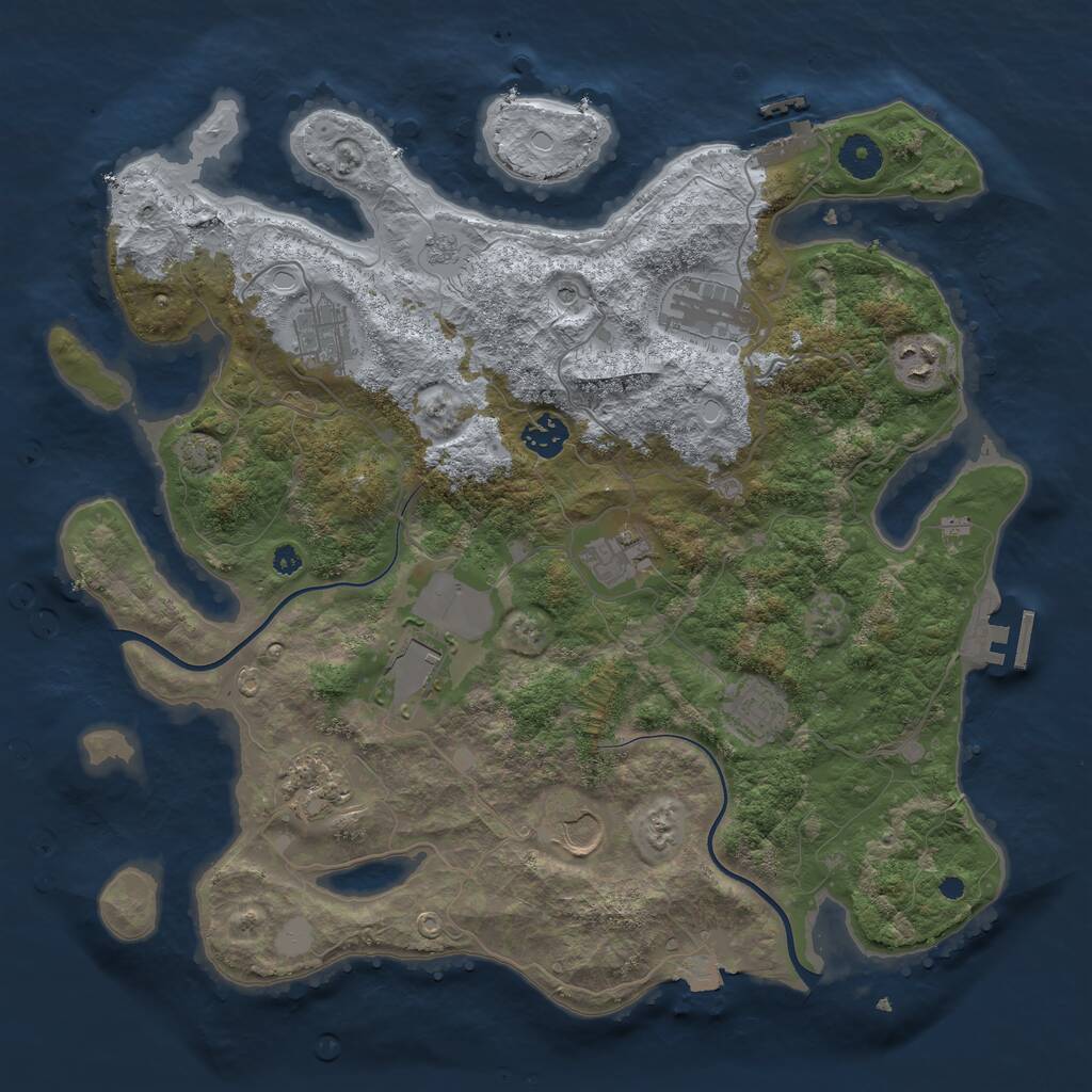 Rust Map: Procedural Map, Size: 3800, Seed: 874262172, 15 Monuments