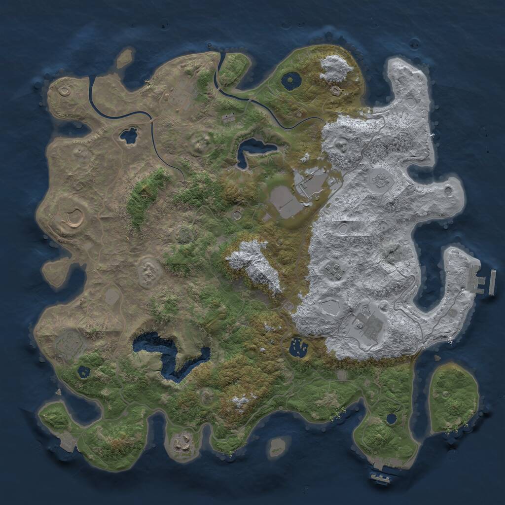 Rust Map: Procedural Map, Size: 4000, Seed: 1819661855, 14 Monuments