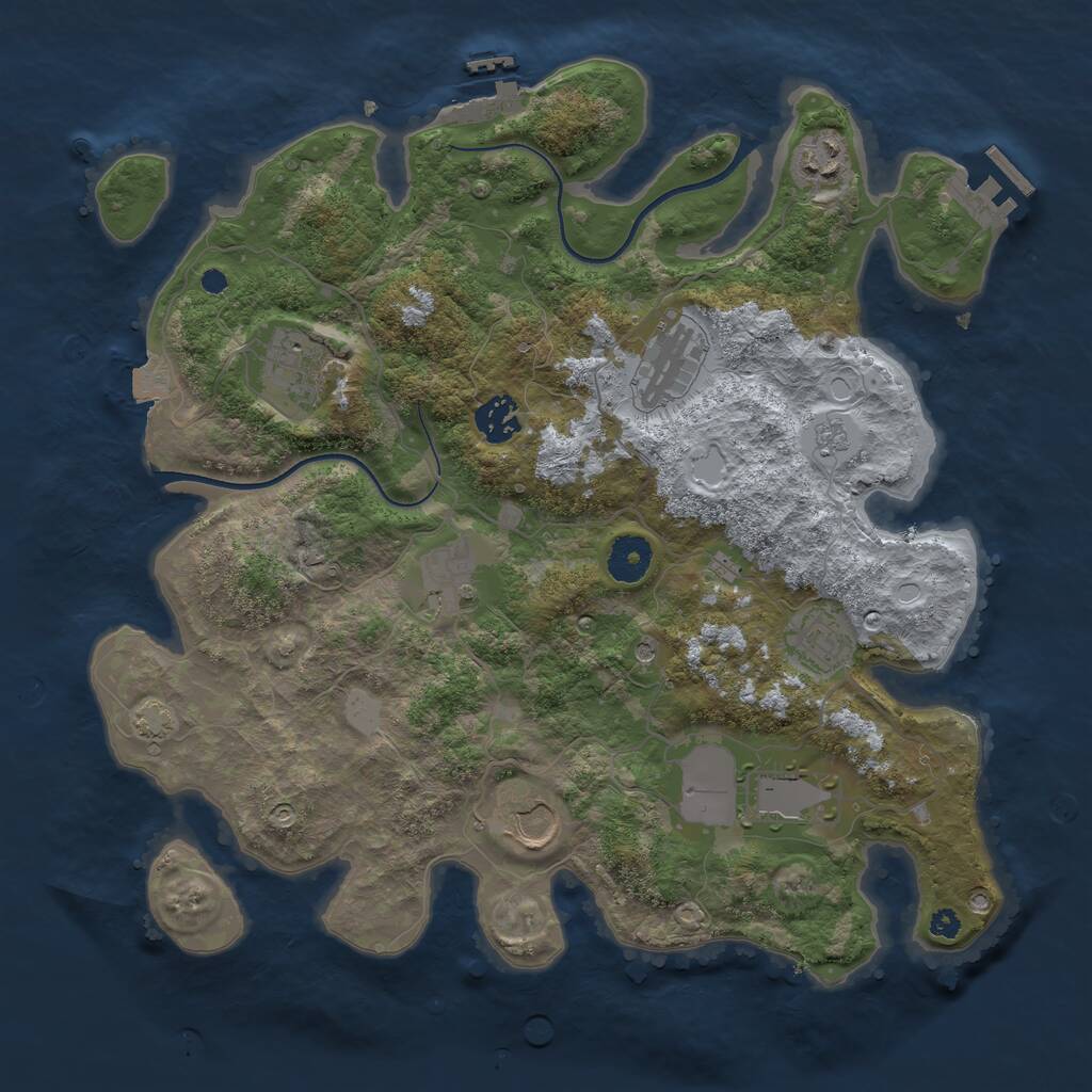 Rust Map: Procedural Map, Size: 3600, Seed: 147, 14 Monuments