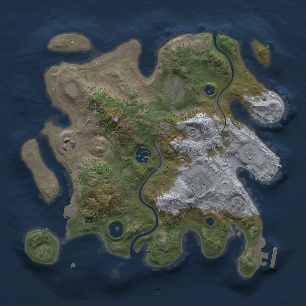 Rust Map: Procedural Map, Size: 3000, Seed: 323723499, 10 Monuments