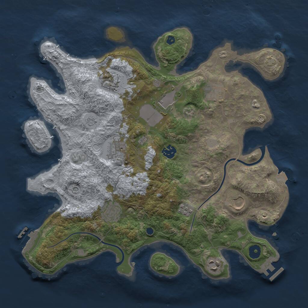 Rust Map: Procedural Map, Size: 3540, Seed: 480894929, 15 Monuments