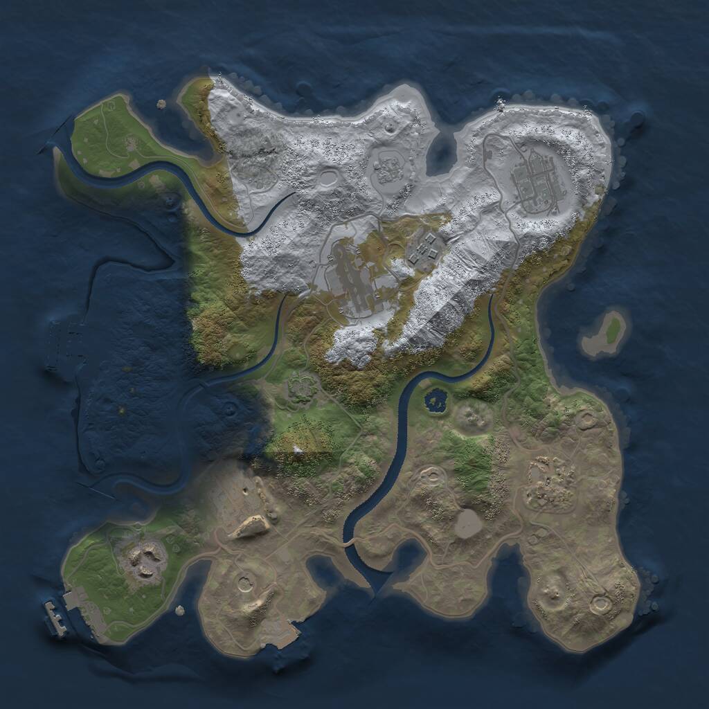 Rust Map: Procedural Map, Size: 3000, Seed: 6763, 12 Monuments
