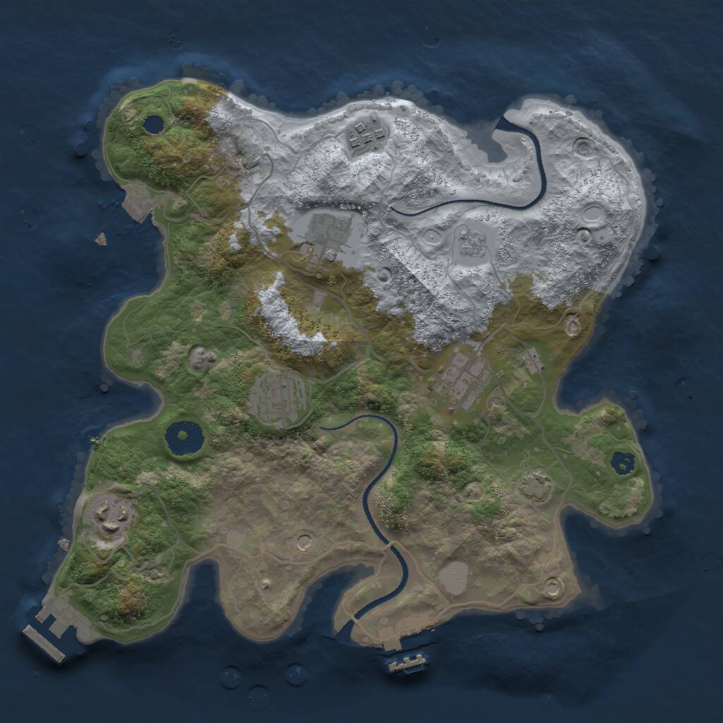 Rust Map: Procedural Map, Size: 3000, Seed: 30511, 11 Monuments
