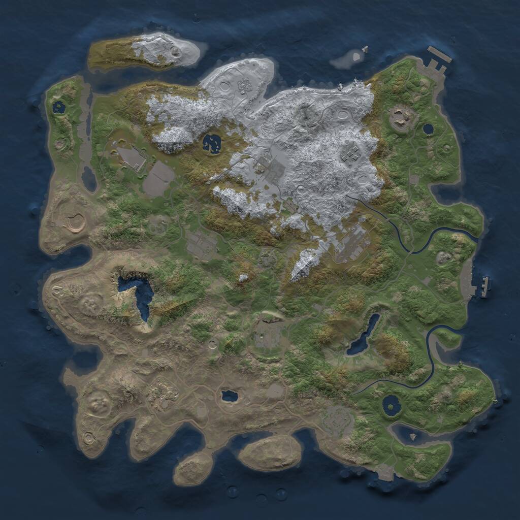 Rust Map: Procedural Map, Size: 4000, Seed: 6241, 17 Monuments