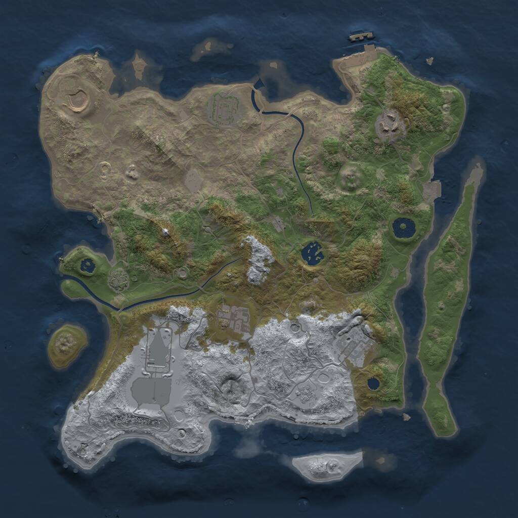 Rust Map: Procedural Map, Size: 3500, Seed: 1878295798, 12 Monuments