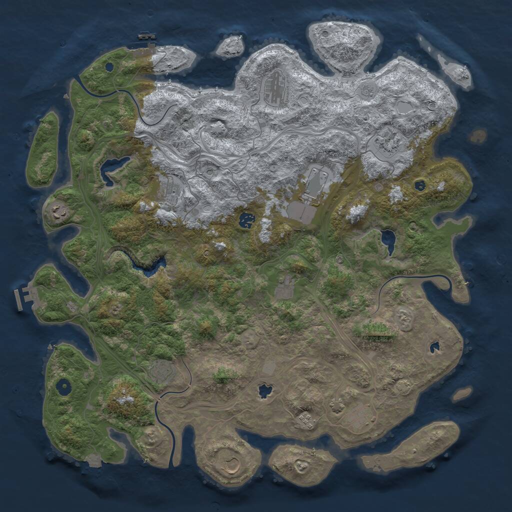 Rust Map: Procedural Map, Size: 4800, Seed: 937273897, 17 Monuments