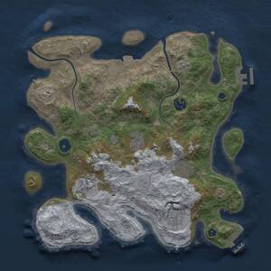 Thumbnail Rust Map: Procedural Map, Size: 3300, Seed: 1868720313, 12 Monuments