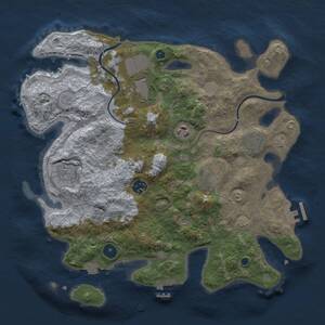 Thumbnail Rust Map: Procedural Map, Size: 3550, Seed: 7654321, 13 Monuments