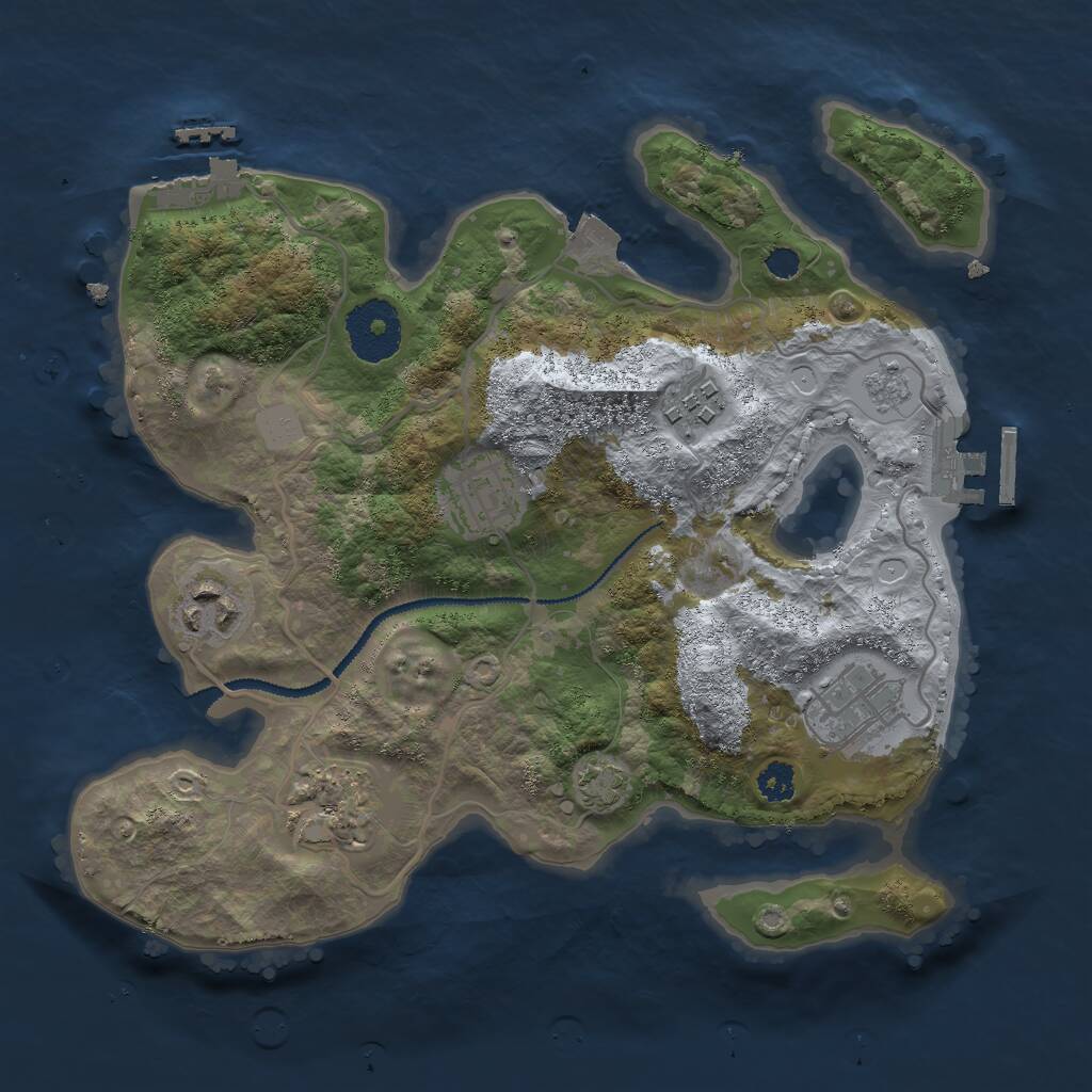 Rust Map: Procedural Map, Size: 2800, Seed: 1370553115, 10 Monuments