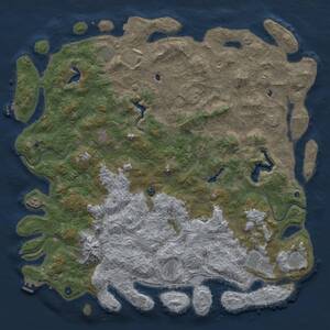 Thumbnail Rust Map: Procedural Map, Size: 6000, Seed: 652816999, 17 Monuments