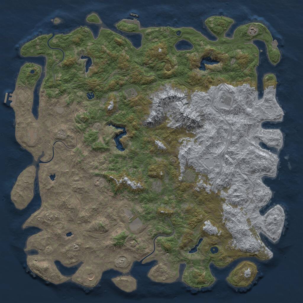 Rust Map: Procedural Map, Size: 6000, Seed: 1039959466, 17 Monuments