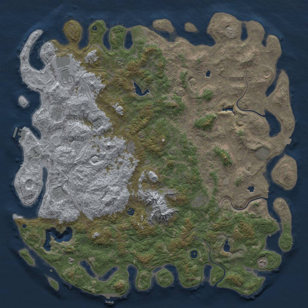 Rust Map: Procedural Map, Size: 6000, Seed: 64274681, 17 Monuments