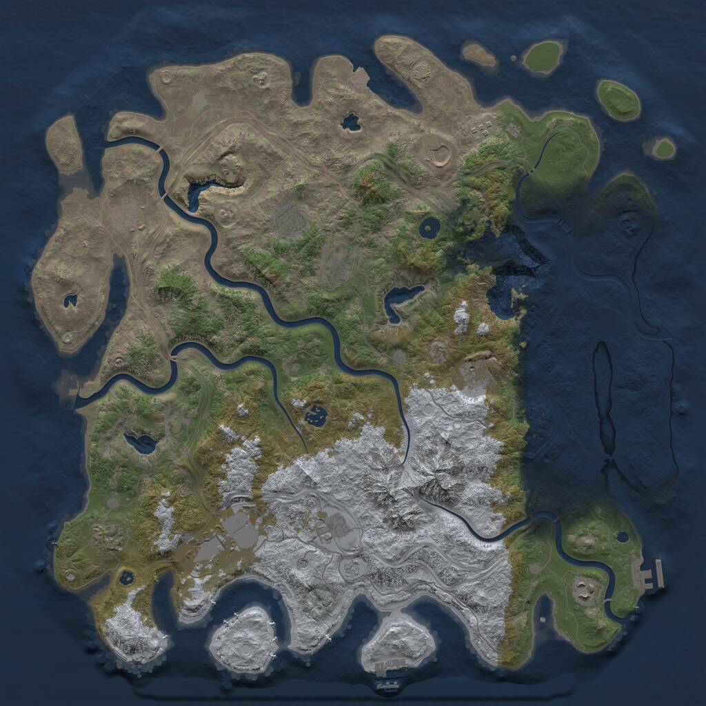 Rust Map: Procedural Map, Size: 5000, Seed: 916836560, 17 Monuments