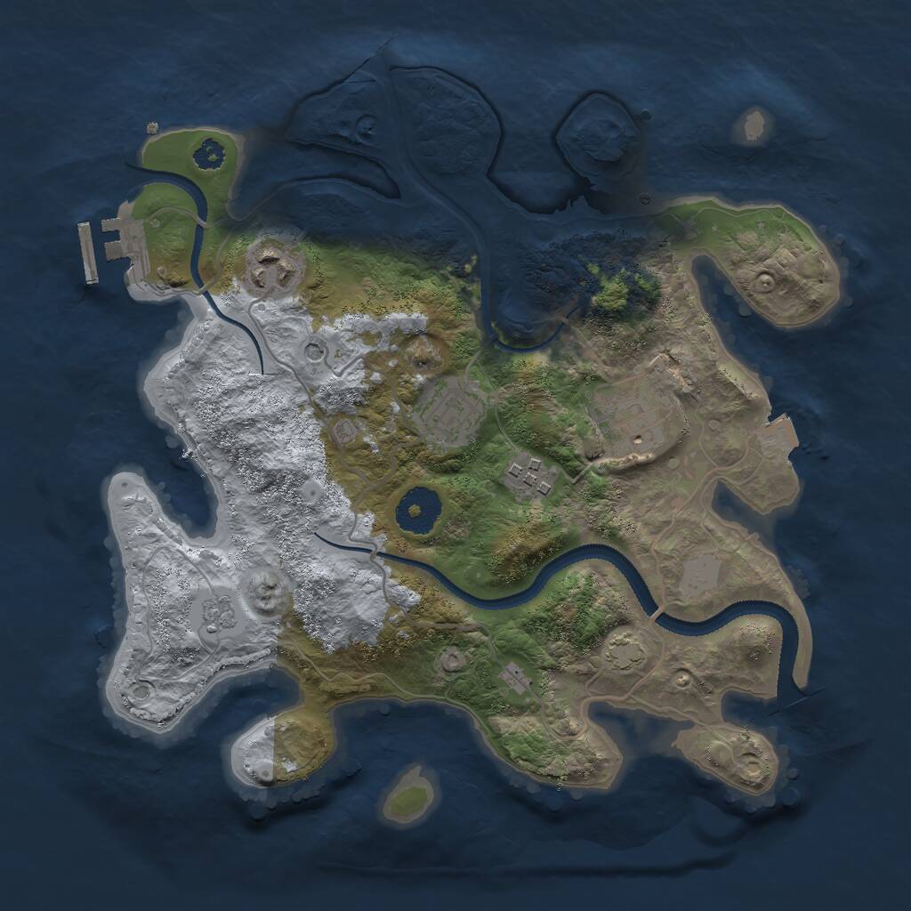 Rust Map: Procedural Map, Size: 3000, Seed: 3308, 9 Monuments