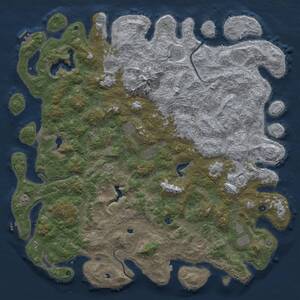 Thumbnail Rust Map: Procedural Map, Size: 6000, Seed: 432223, 17 Monuments