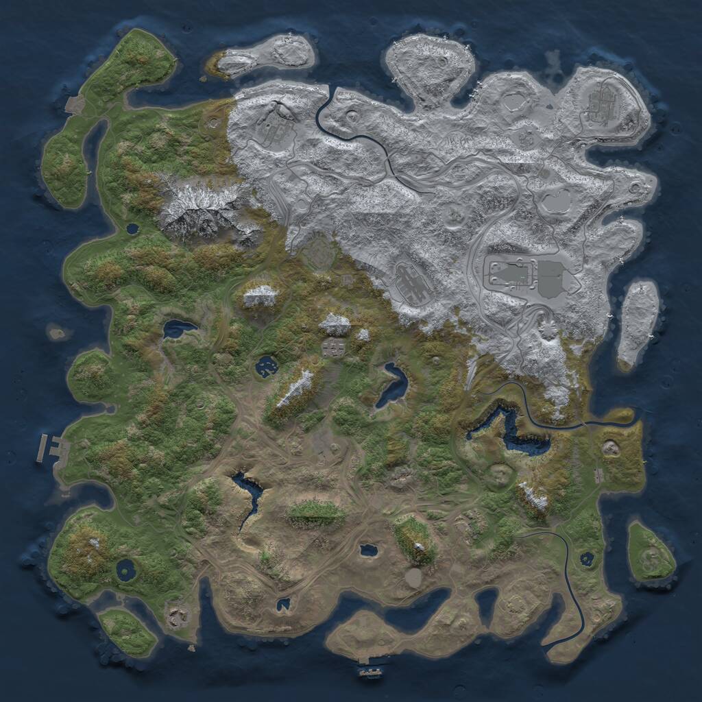 Rust Map: Procedural Map, Size: 5000, Seed: 8111987, 16 Monuments