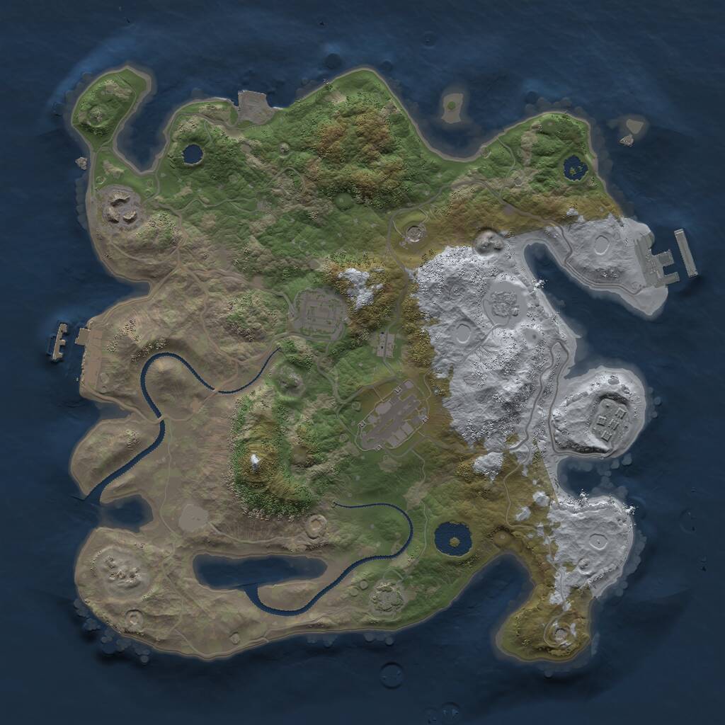 Rust Map: Procedural Map, Size: 3000, Seed: 8548, 10 Monuments