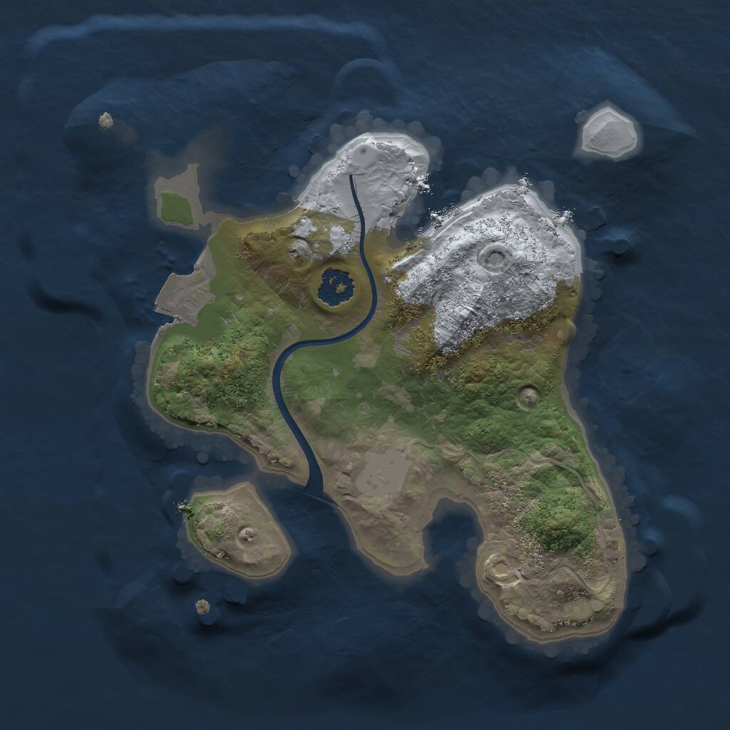 Rust Map: Procedural Map, Size: 2000, Seed: 872833474, 1 Monuments