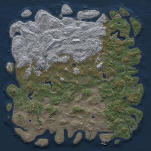 Thumbnail Rust Map: Procedural Map, Size: 6000, Seed: 1048400269, 17 Monuments