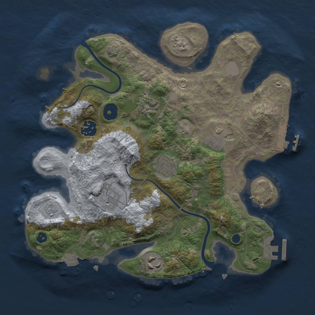 Rust Map: Procedural Map, Size: 3000, Seed: 882055354, 11 Monuments