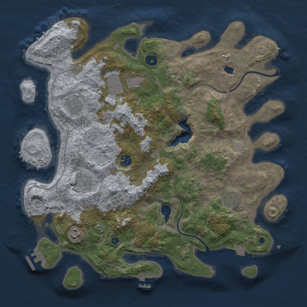 Rust Map: Procedural Map, Size: 4000, Seed: 65472, 14 Monuments