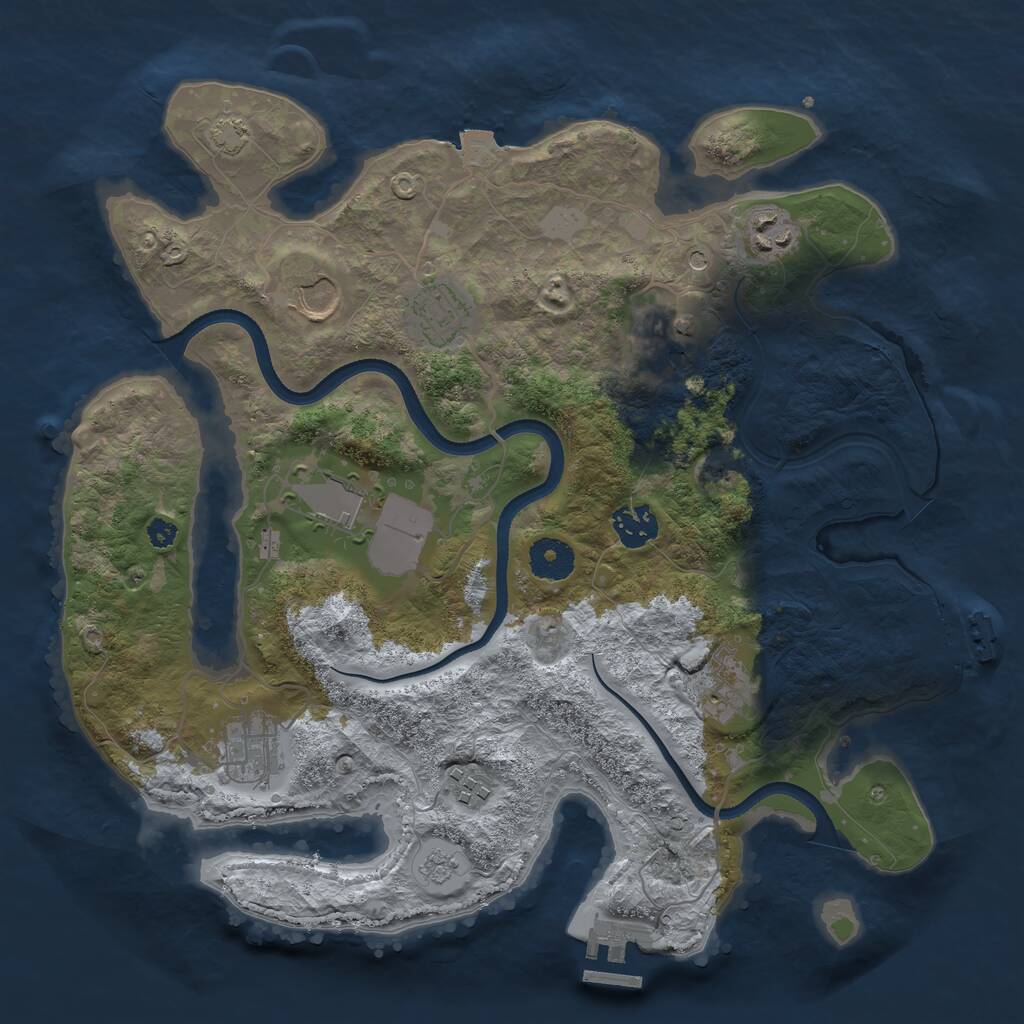 Rust Map: Procedural Map, Size: 3500, Seed: 559719346, 15 Monuments