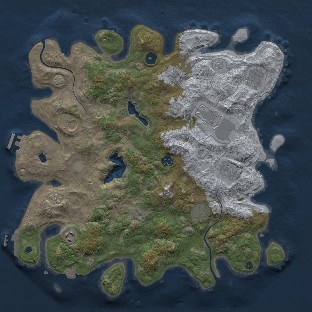 Rust Map: Procedural Map, Size: 4000, Seed: 76928915, 15 Monuments