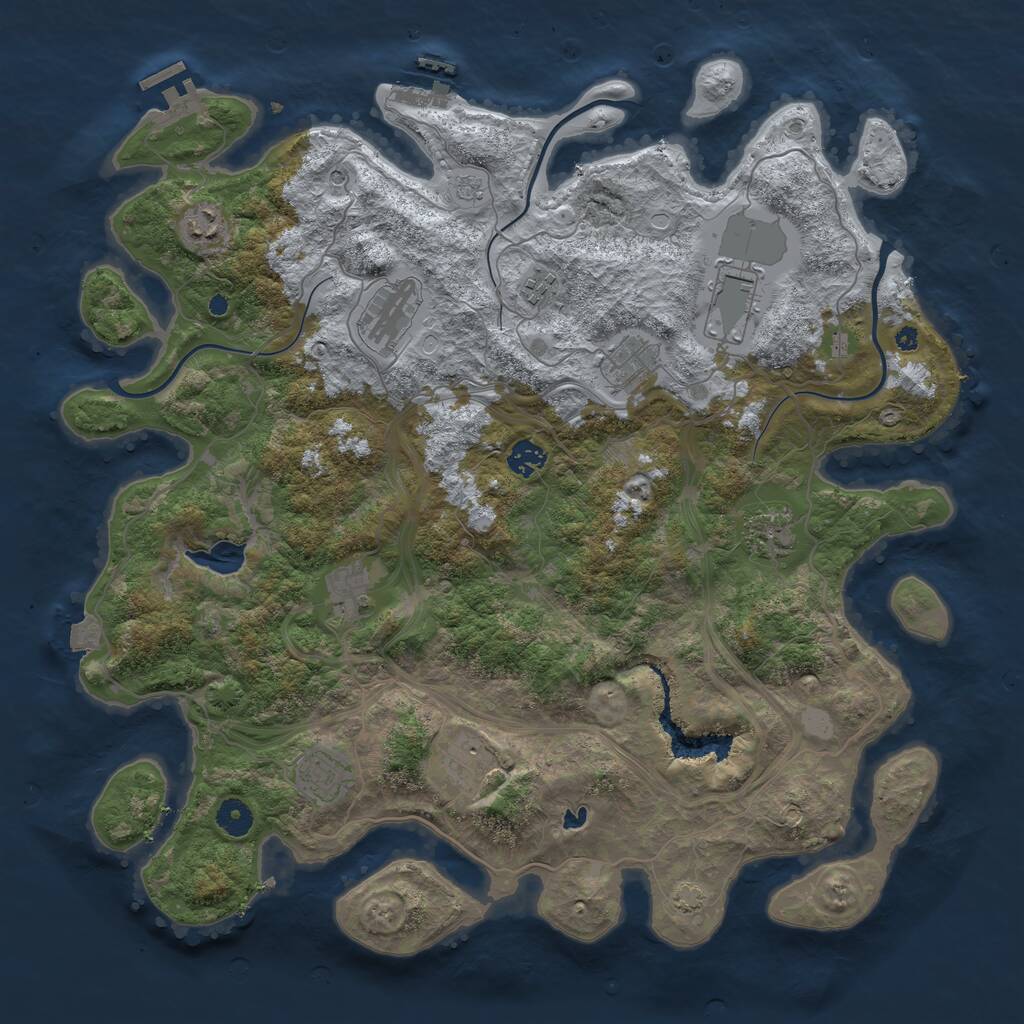 Rust Map: Procedural Map, Size: 4250, Seed: 23279, 16 Monuments