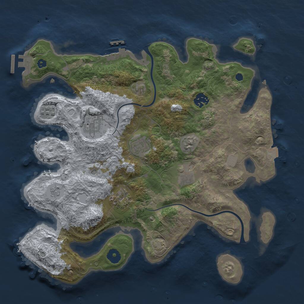 Rust Map: Procedural Map, Size: 3300, Seed: 962858235, 12 Monuments