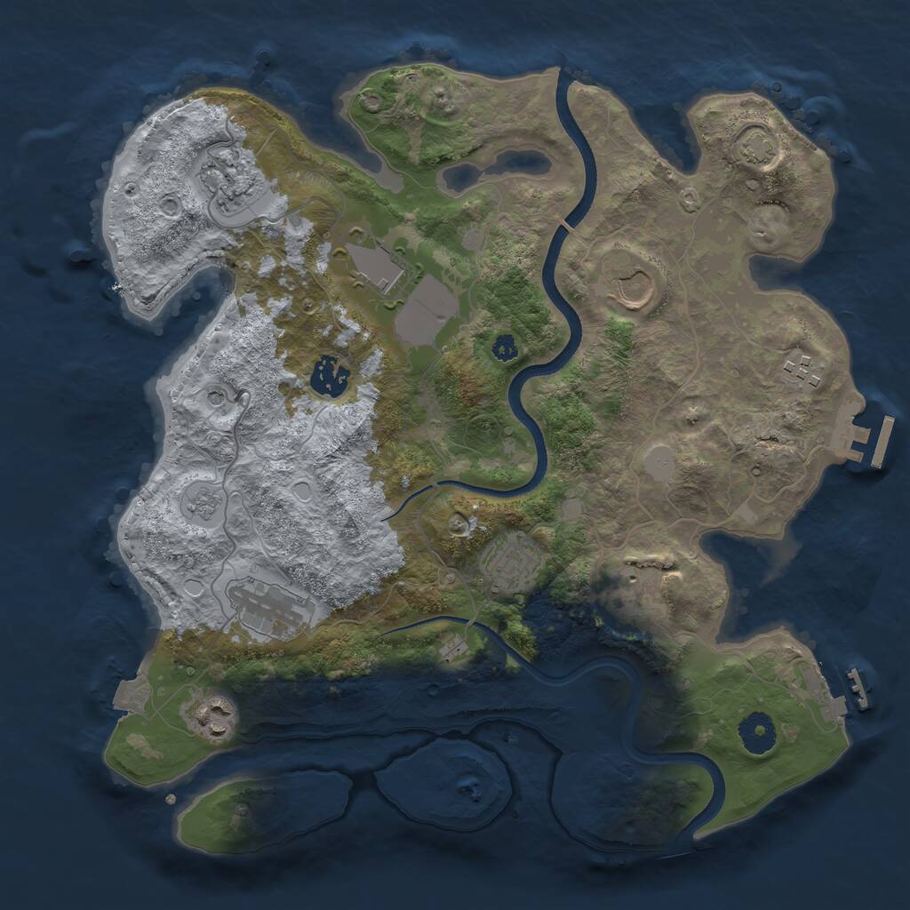 Rust Map: Procedural Map, Size: 3500, Seed: 2012336179, 15 Monuments