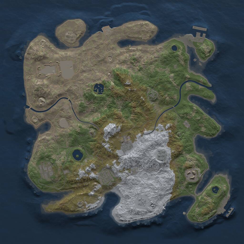 Rust Map: Procedural Map, Size: 3500, Seed: 171907387, 13 Monuments