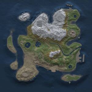 Thumbnail Rust Map: Procedural Map, Size: 2500, Seed: 1548885489, 7 Monuments