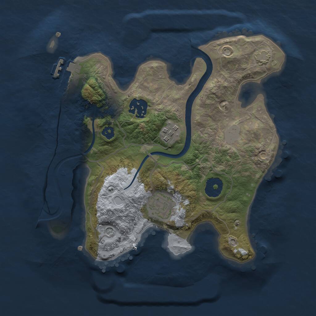 Rust Map: Procedural Map, Size: 2500, Seed: 162606, 7 Monuments