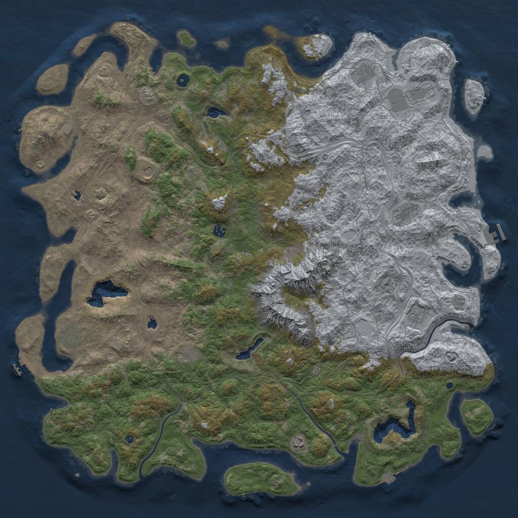 Rust Map: Procedural Map, Size: 6000, Seed: 1877, 17 Monuments