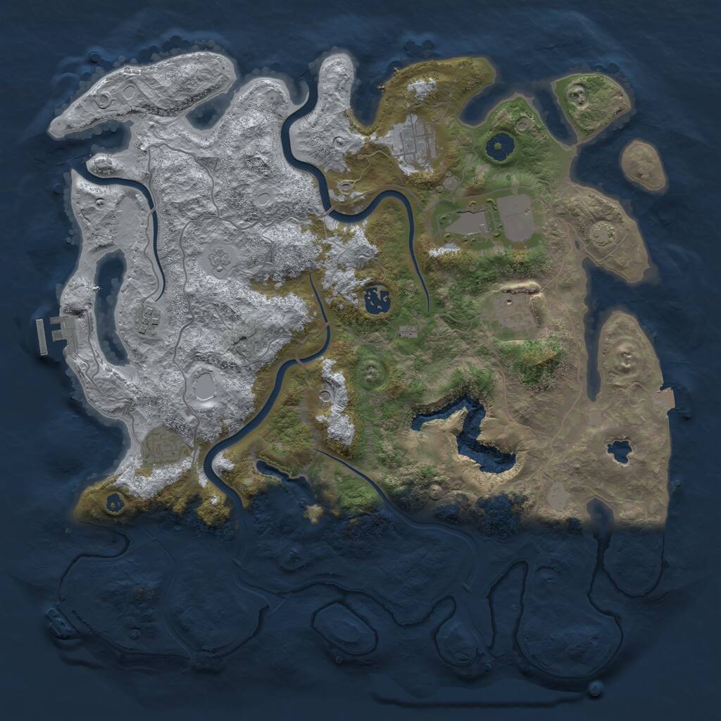 Rust Map: Procedural Map, Size: 4000, Seed: 75775, 12 Monuments
