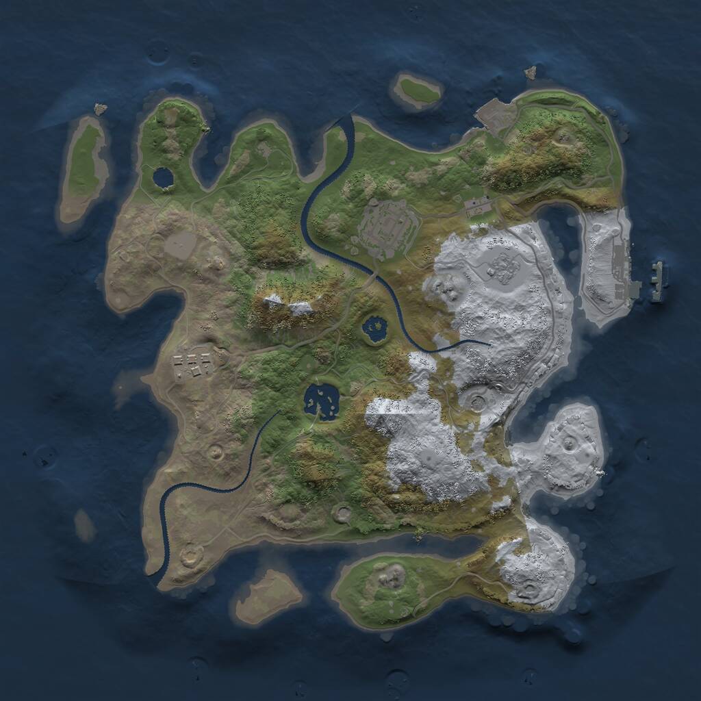 Rust Map: Procedural Map, Size: 2800, Seed: 1765431442, 7 Monuments