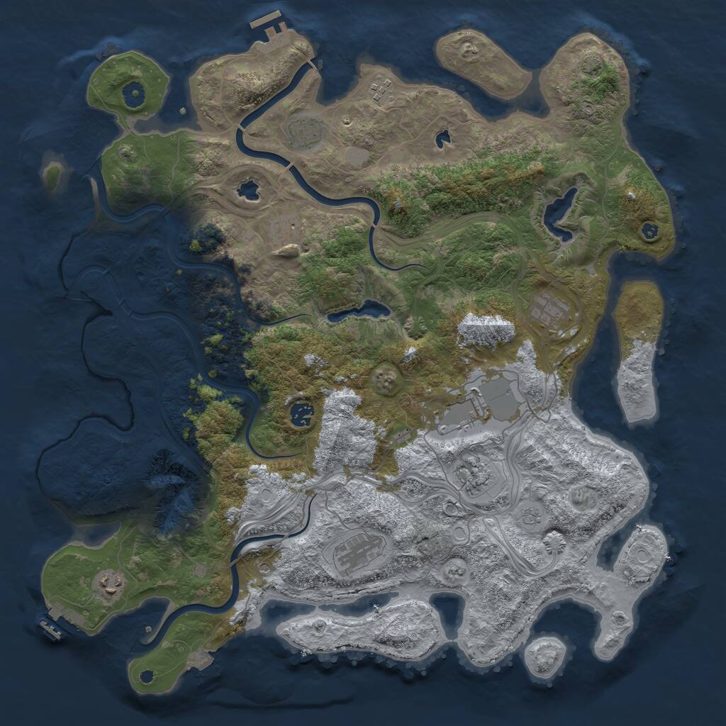 Rust Map: Procedural Map, Size: 4500, Seed: 307711323, 15 Monuments