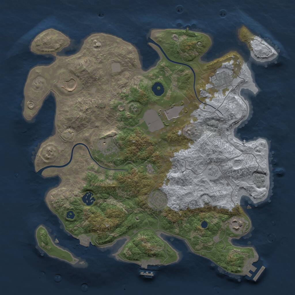 Rust Map: Procedural Map, Size: 3500, Seed: 20250131, 14 Monuments
