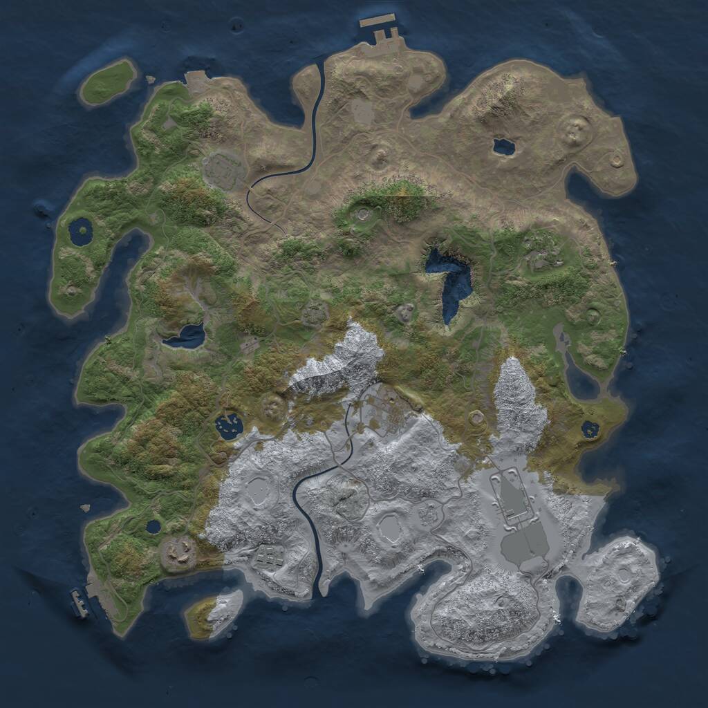 Rust Map: Procedural Map, Size: 4000, Seed: 1605669074, 13 Monuments