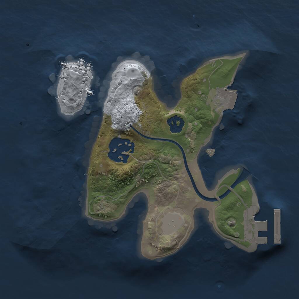 Rust Map: Procedural Map, Size: 1750, Seed: 83745, 3 Monuments