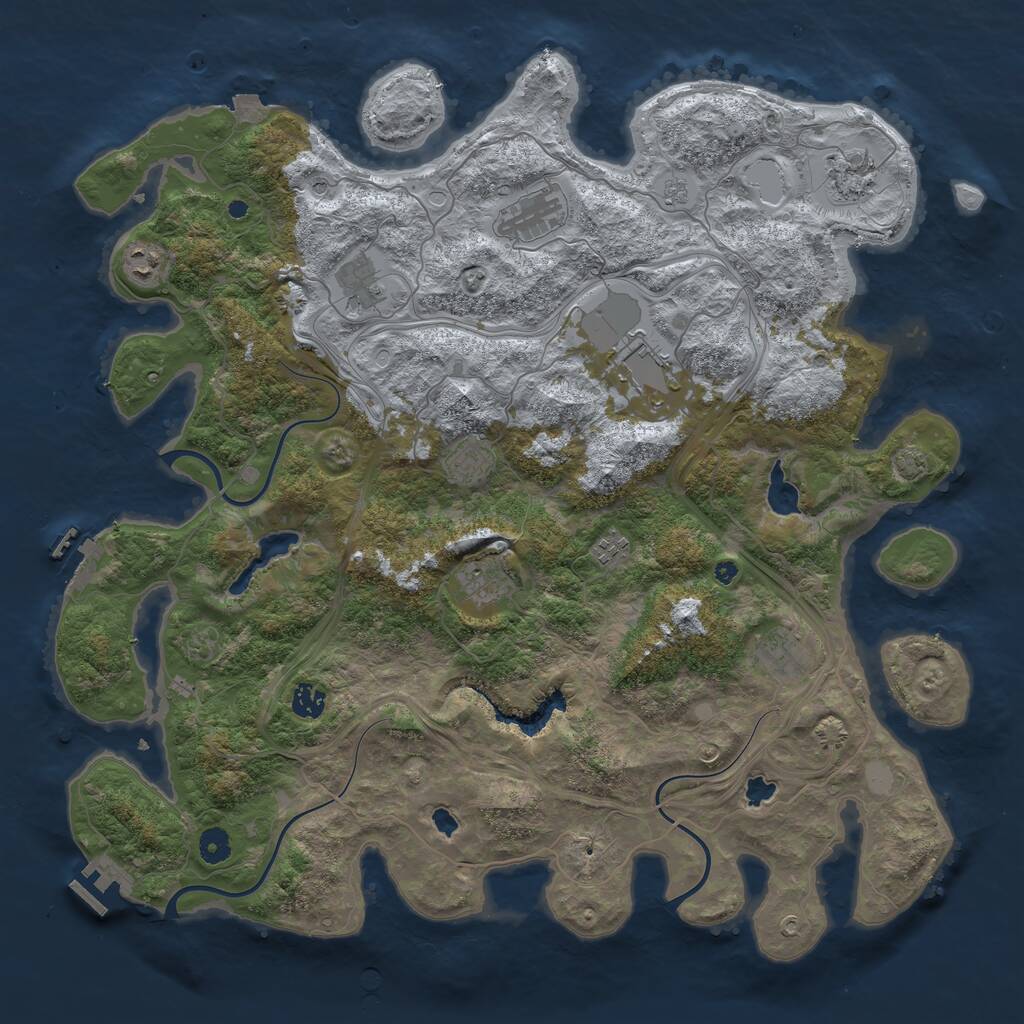 Rust Map: Procedural Map, Size: 4500, Seed: 118379492, 16 Monuments