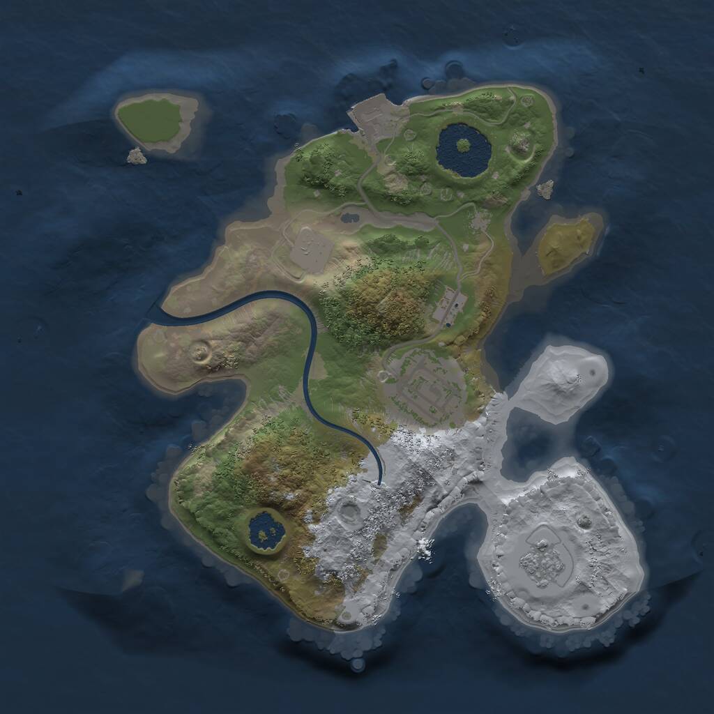Rust Map: Procedural Map, Size: 2000, Seed: 178608639, 3 Monuments