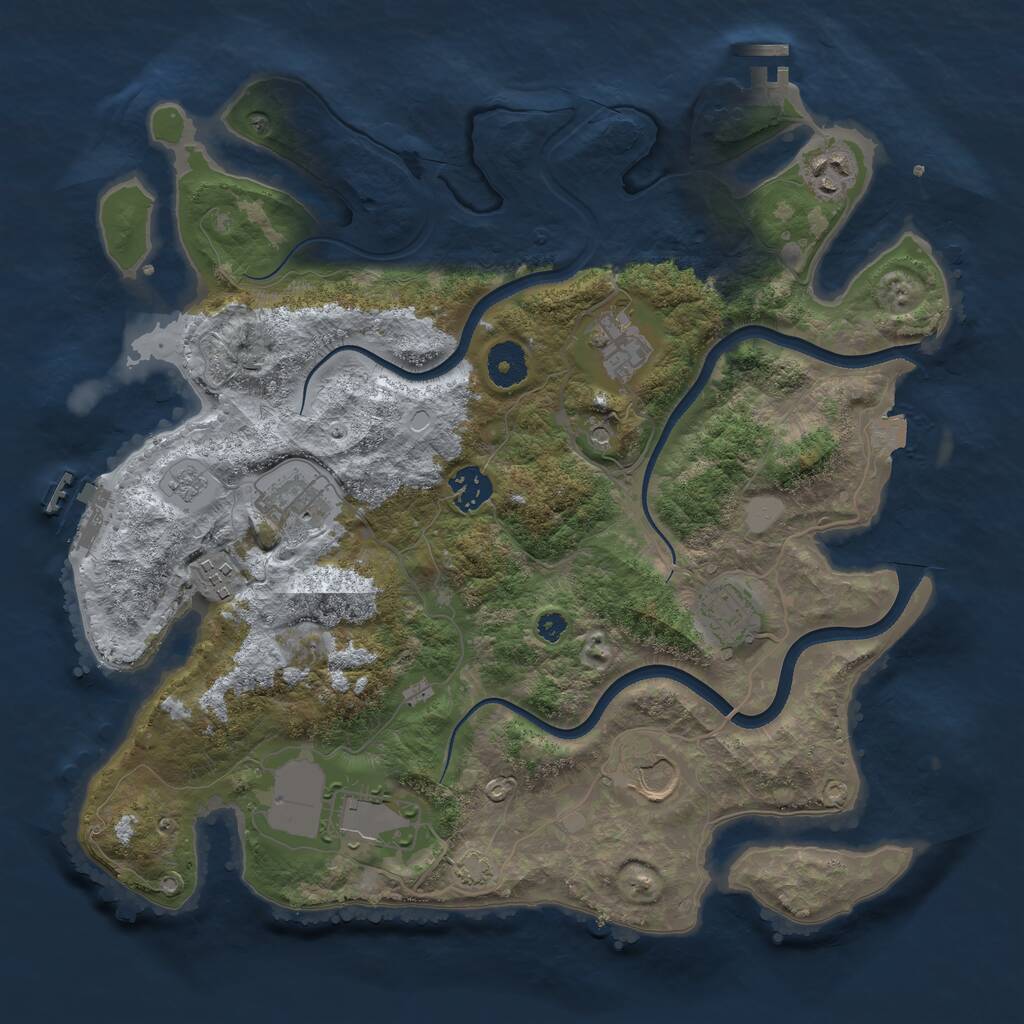 Rust Map: Procedural Map, Size: 3600, Seed: 219, 14 Monuments