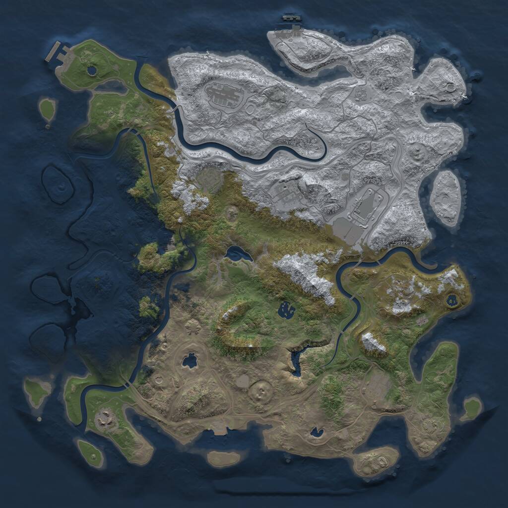 Rust Map: Procedural Map, Size: 4500, Seed: 560457947, 15 Monuments