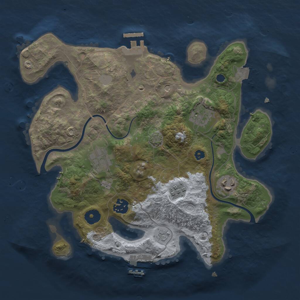 Rust Map: Procedural Map, Size: 3000, Seed: 1458818707, 11 Monuments