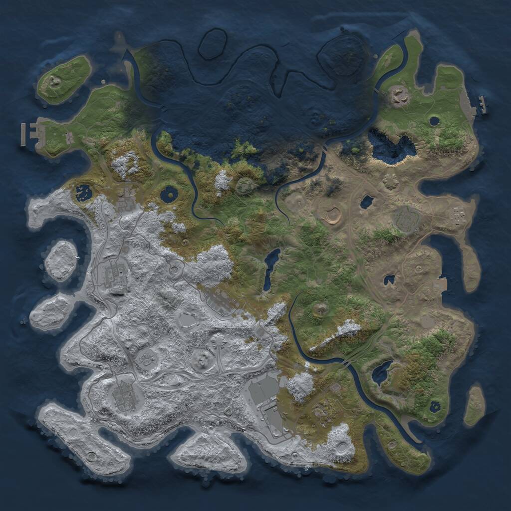 Rust Map: Procedural Map, Size: 4500, Seed: 81510625, 17 Monuments