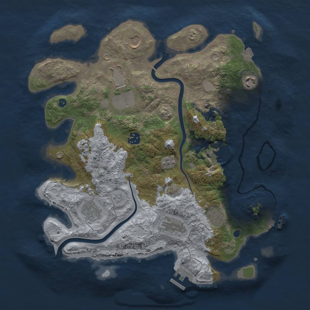 Rust Map: Procedural Map, Size: 3700, Seed: 256685061, 15 Monuments